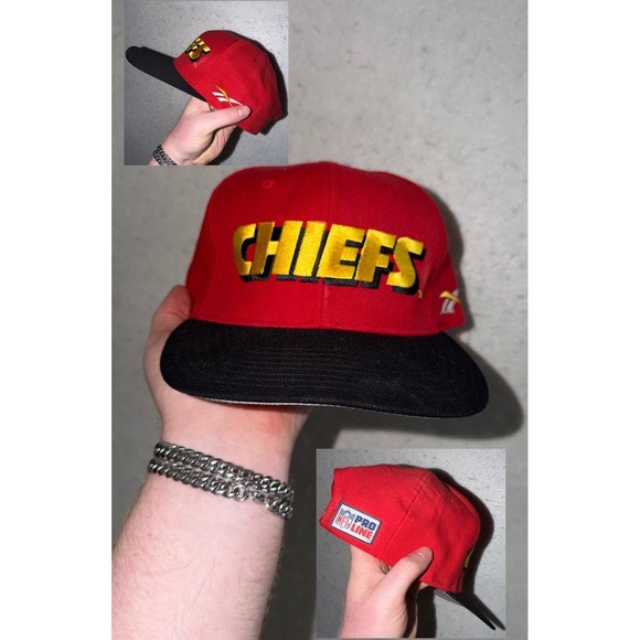 Vintage Kansas City Chiefs Snapback Hat Pro-Line Reebok NFL Football 90s RARE